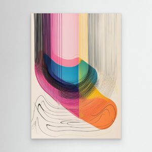Modern Abstract Gradient Line Art Composition