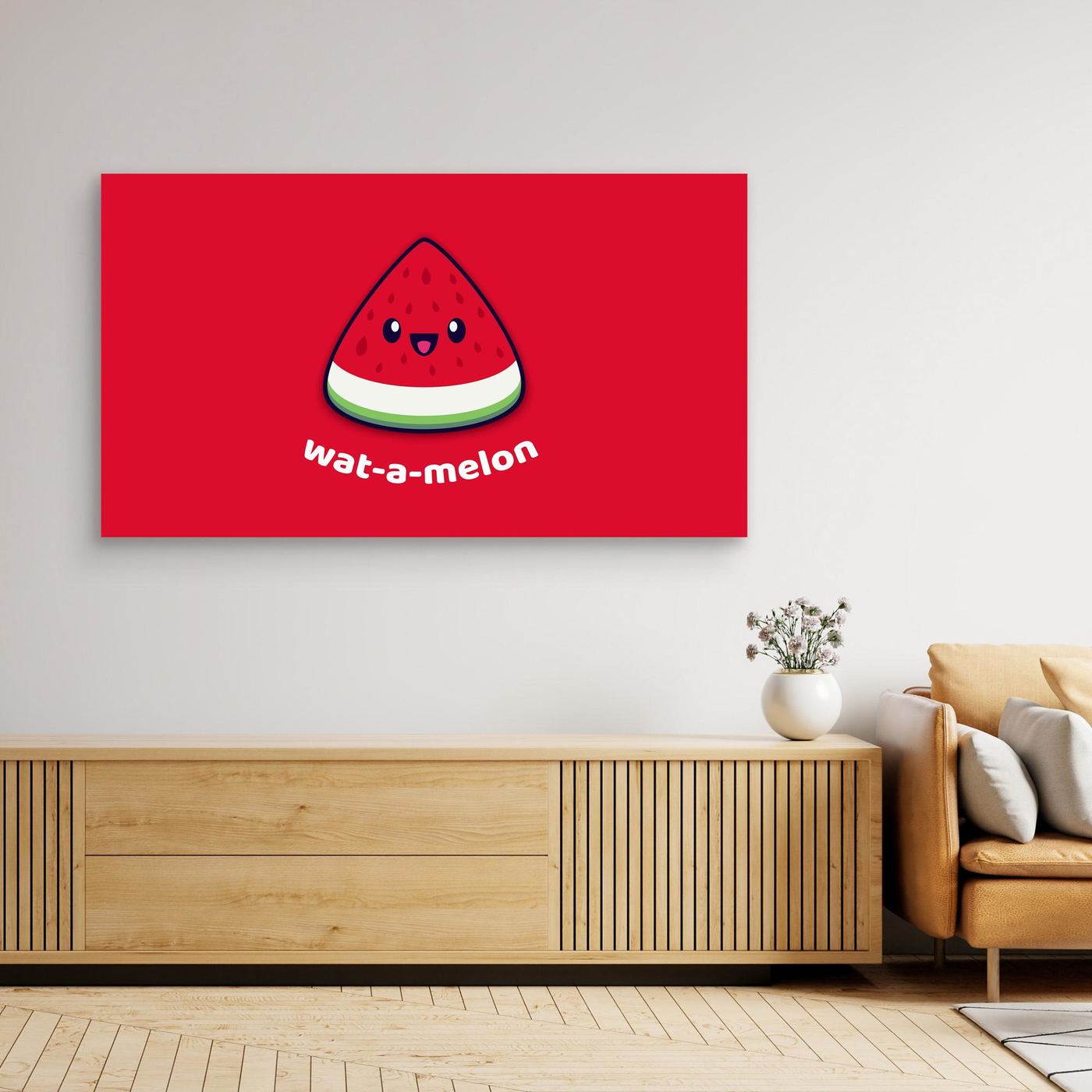 Cute Watermelon Kawaii Illustration 4K Wallpaper