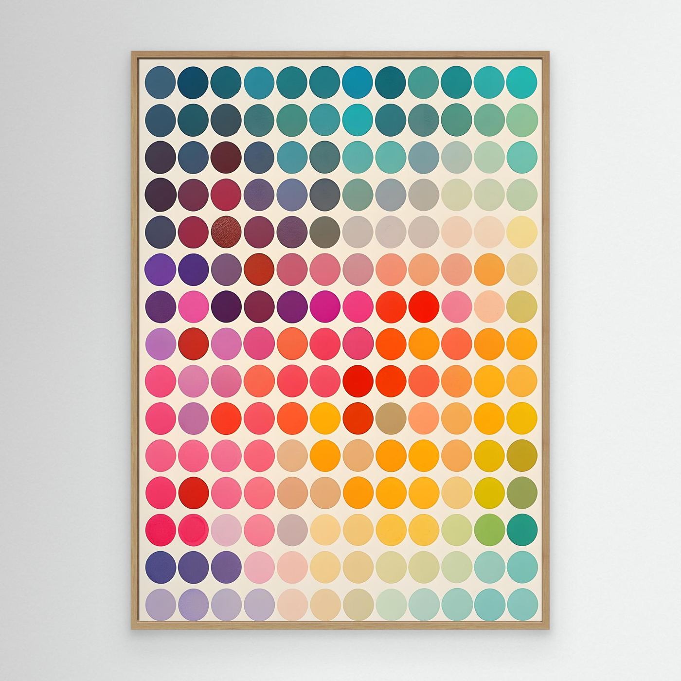 Vibrant Gradient Polka Dot Abstract Canvas | Modern Color Palette Geometric