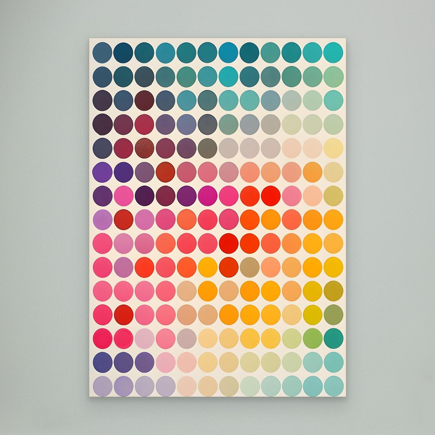 Vibrant Gradient Polka Dot Abstract Canvas | Modern Color Palette Geometric