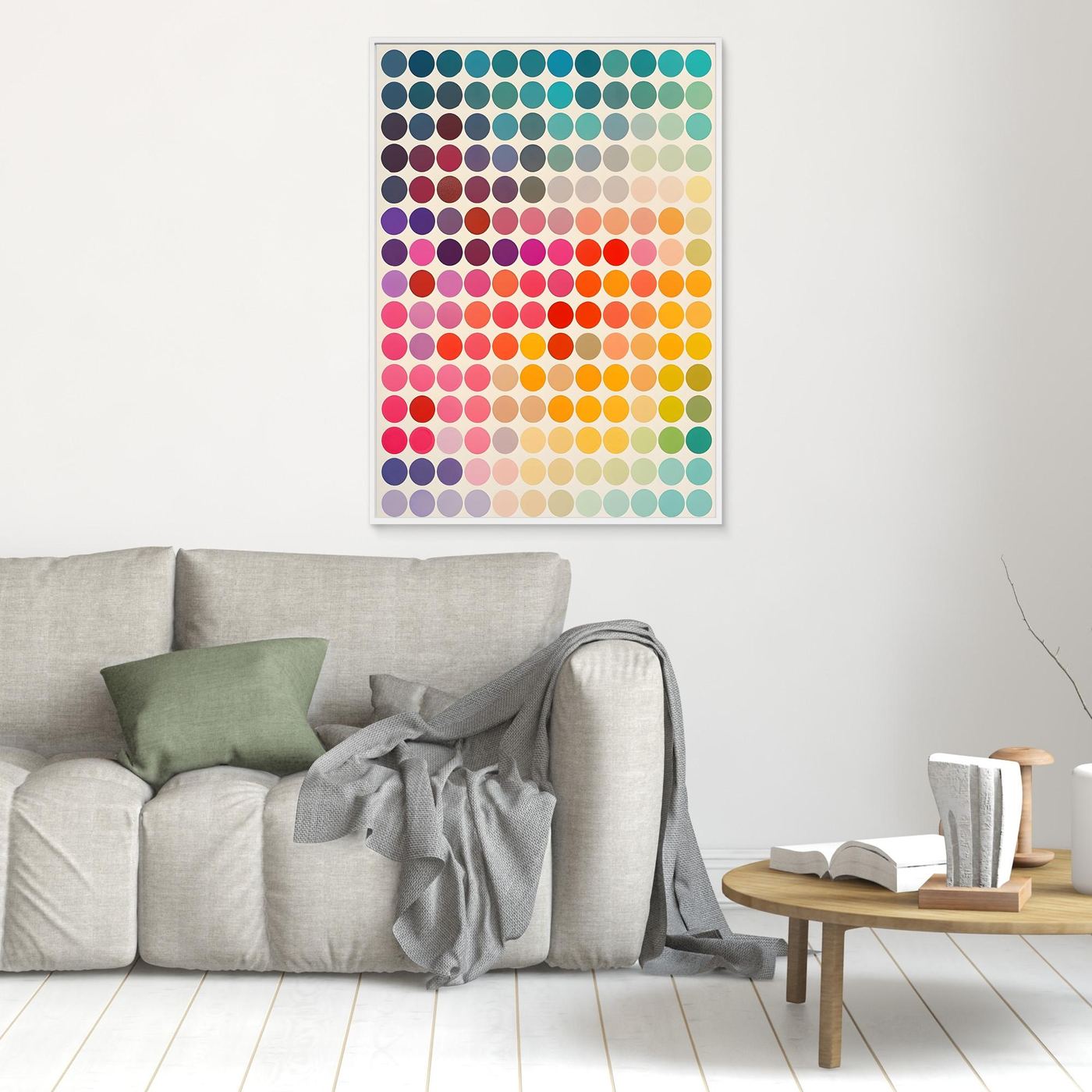 Vibrant Gradient Polka Dot Abstract Canvas | Modern Color Palette Geometric