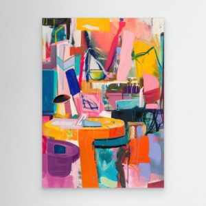Expressive Abstract Mixed Media Canvas