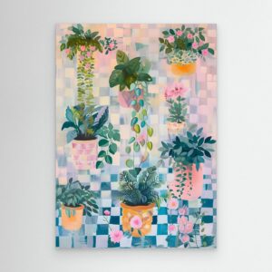 Modern Colorful Abstract Brushstroke Painting with Geometric Elements
