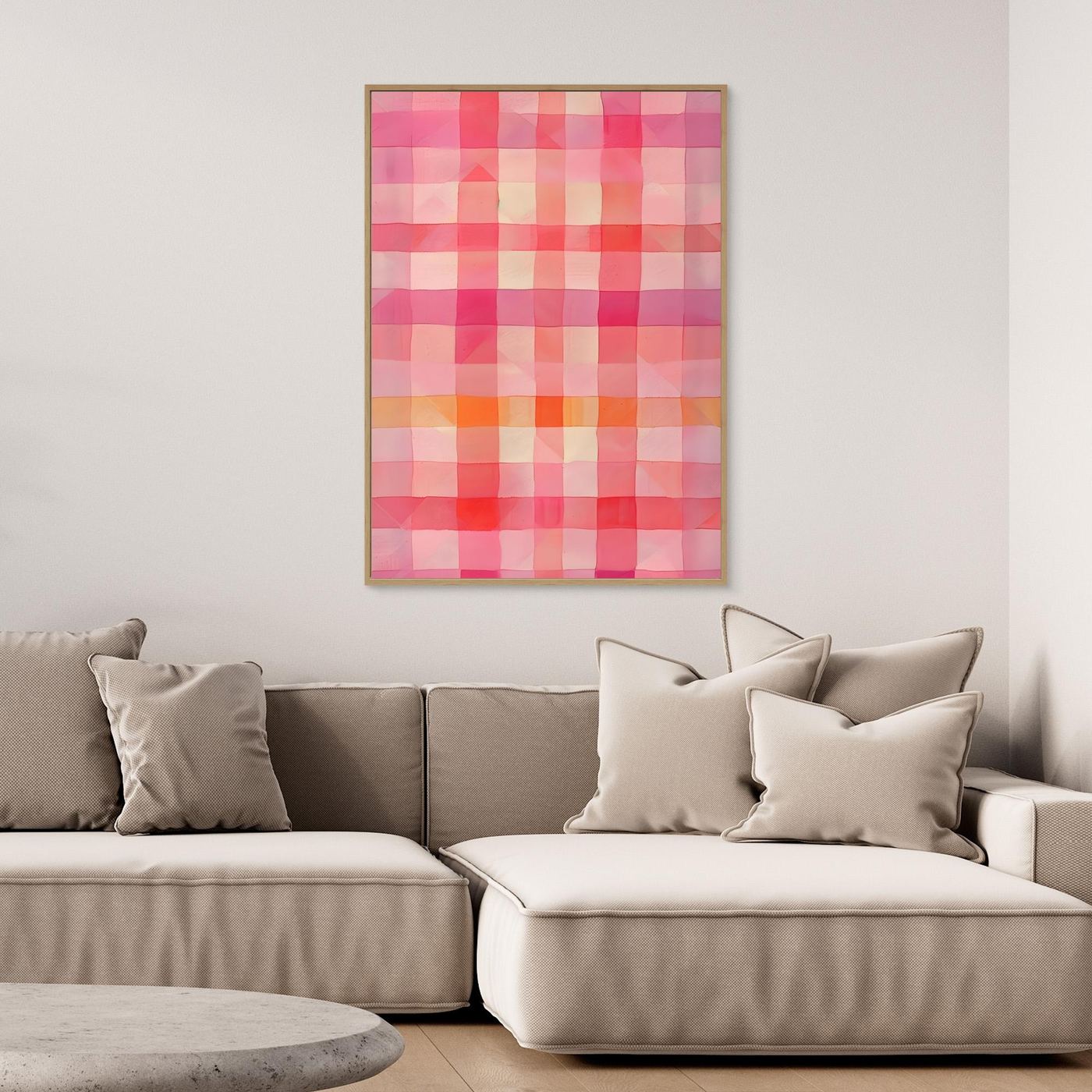 Soft Pink Watercolor Plaid Abstract Background Pattern