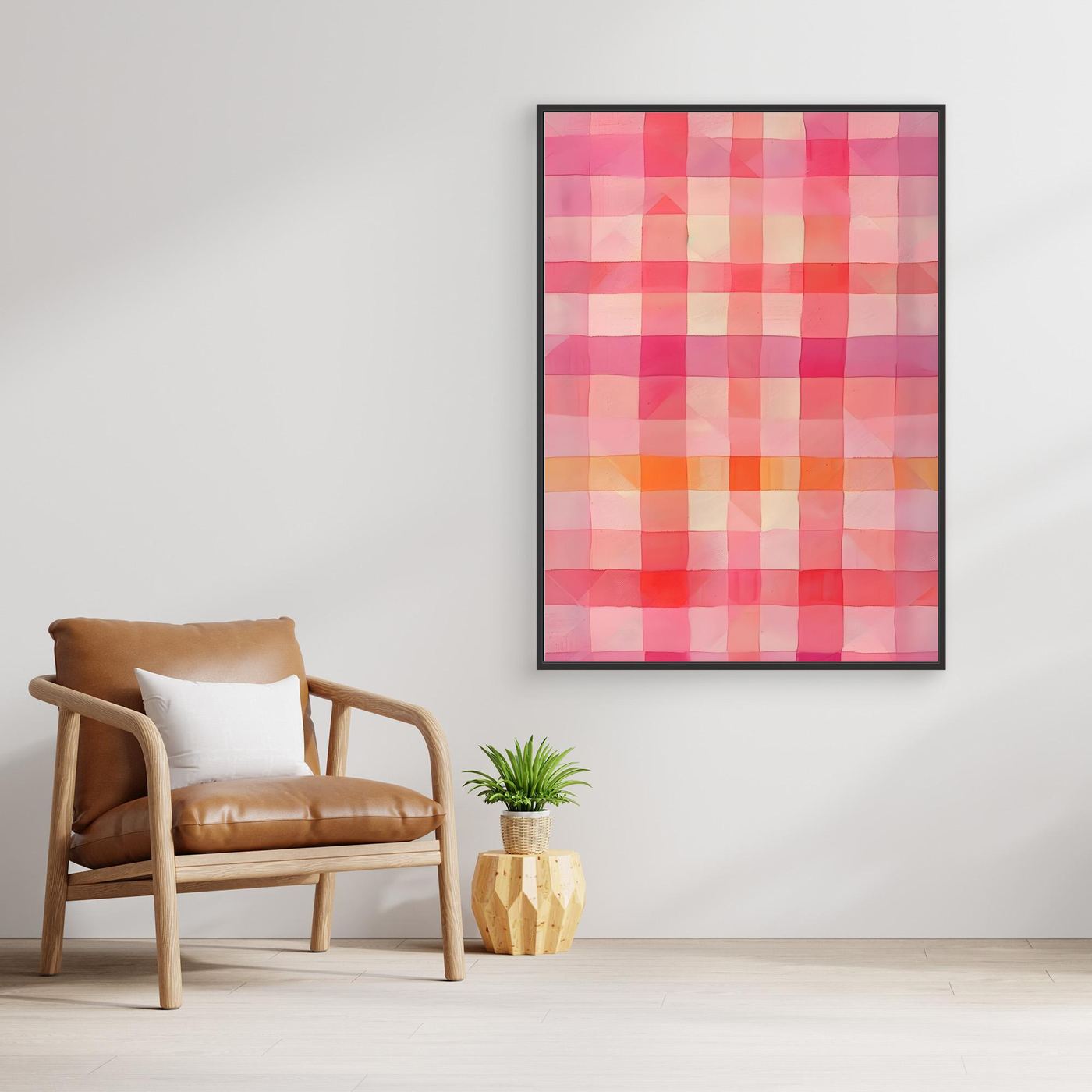 Soft Pink Watercolor Plaid Abstract Background Pattern