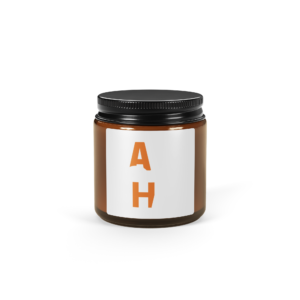 Alpha Male Bold Typography Amber jar soy candle