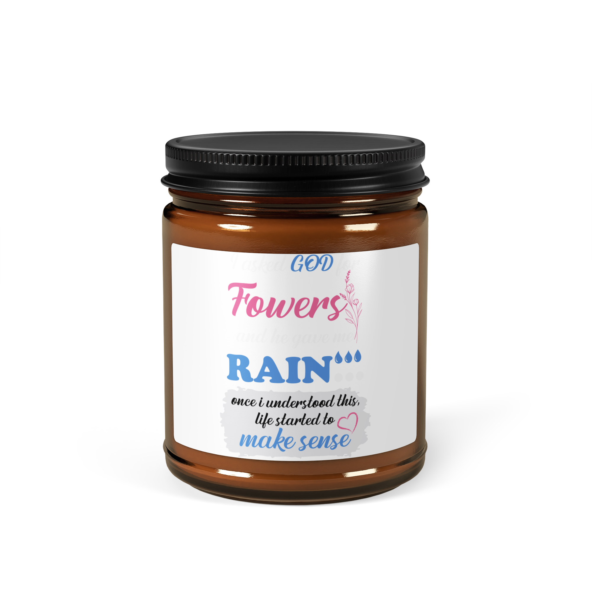 I asked GOD for Flowers Amber jar soy candle - Image 9