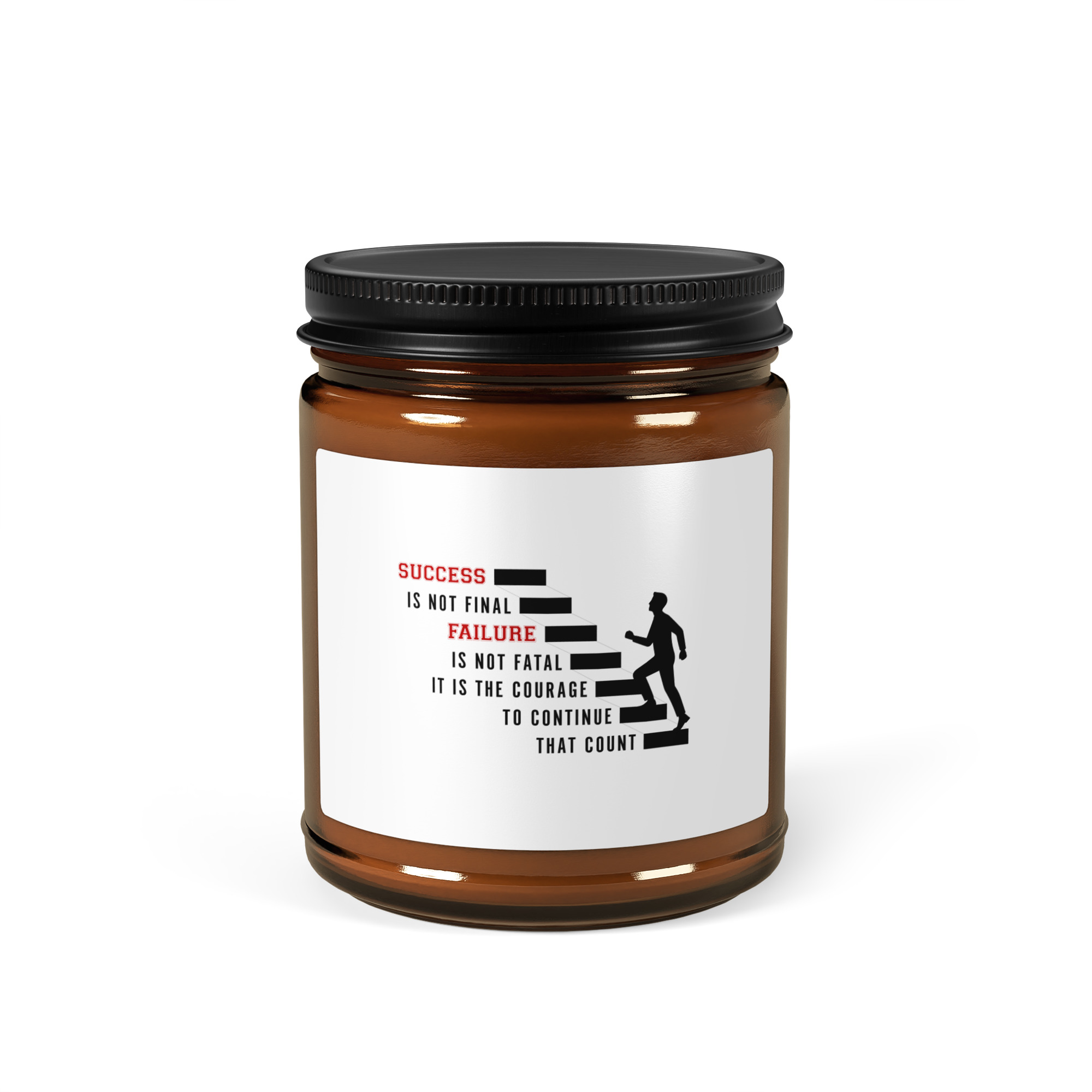 Success is Not Final Amber jar soy candle - Image 10