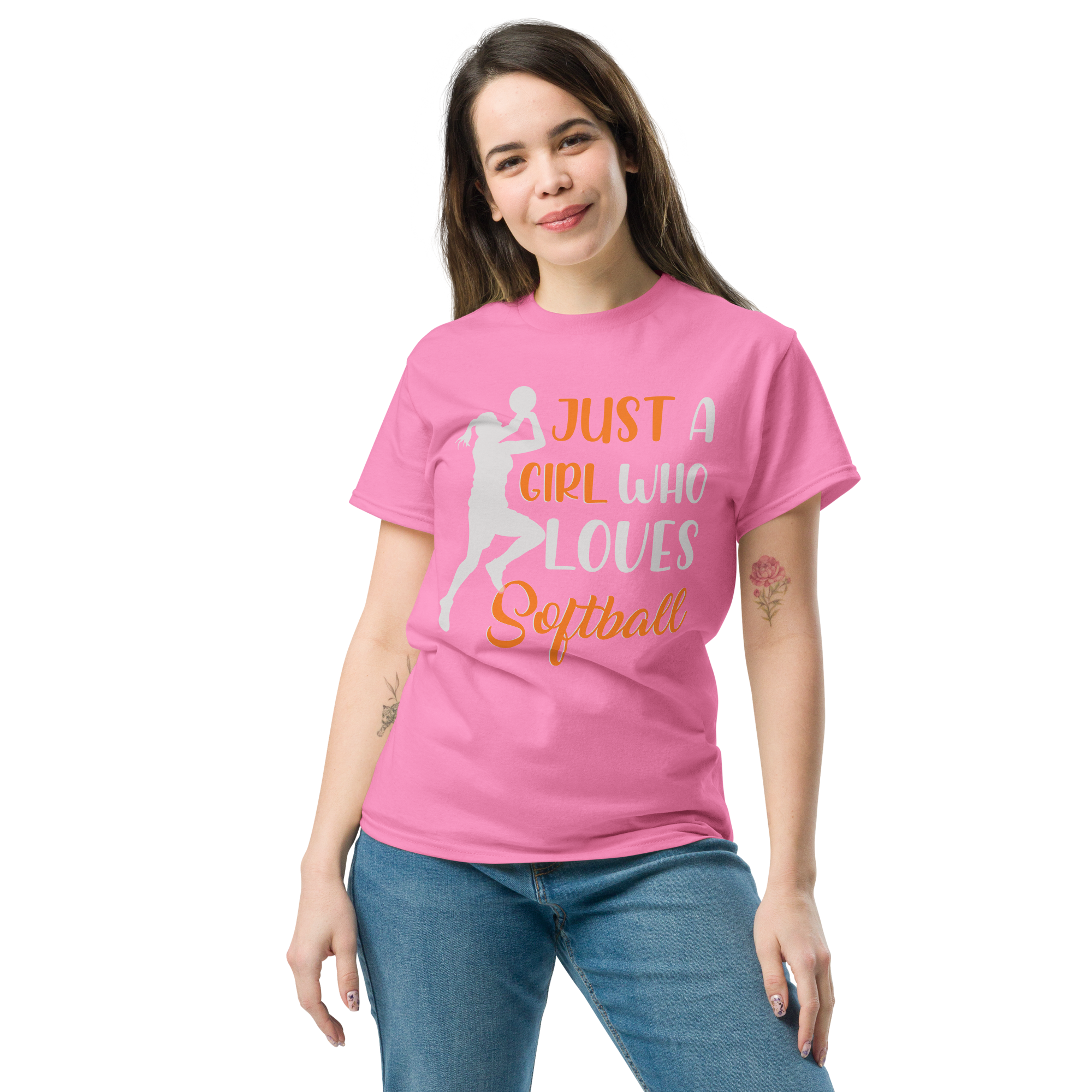 Just A Girl Who Loves Softball Unisex classic t- shirt - Image 5