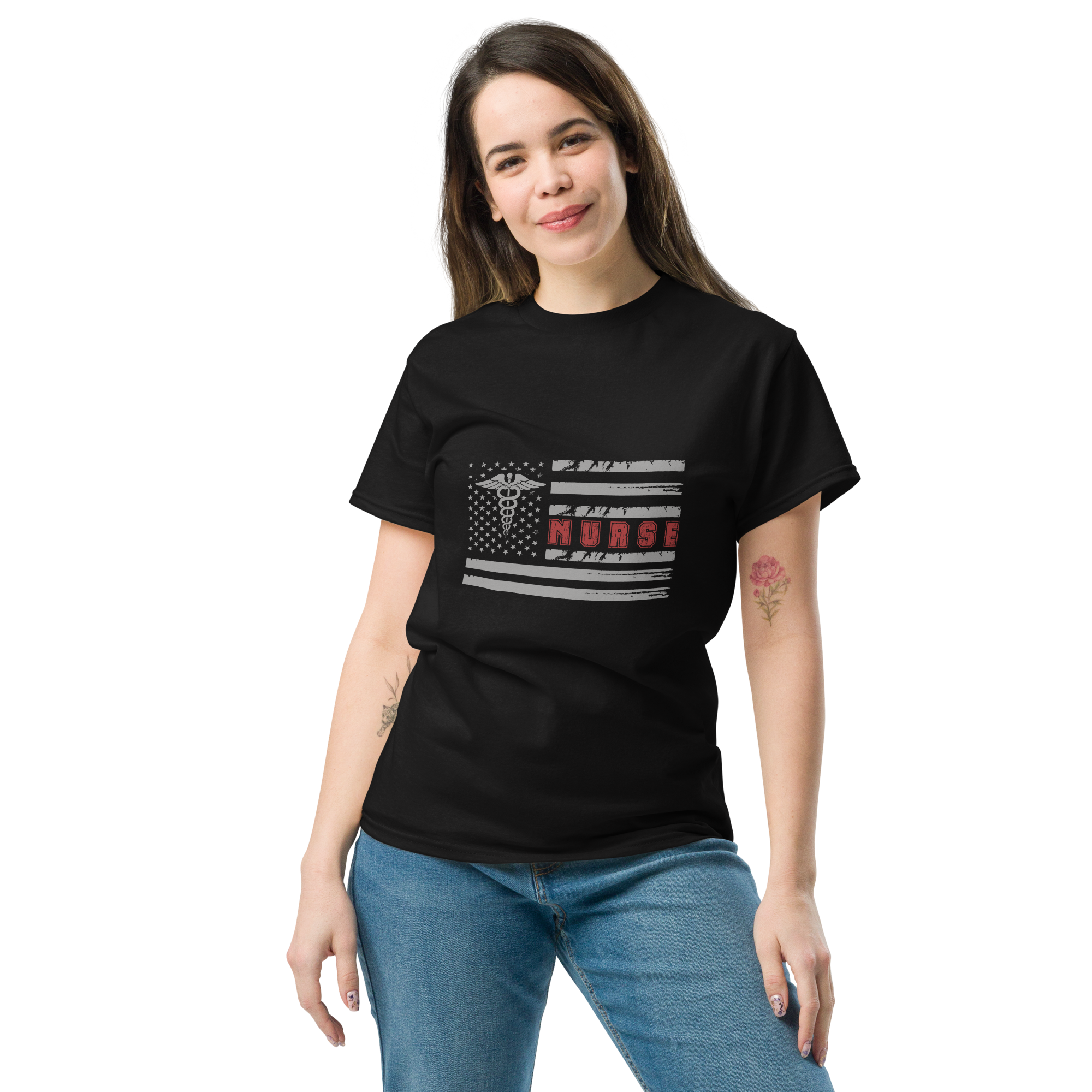 USA Nurse American Flag Healthcare Worker Unisex classic t- shirt