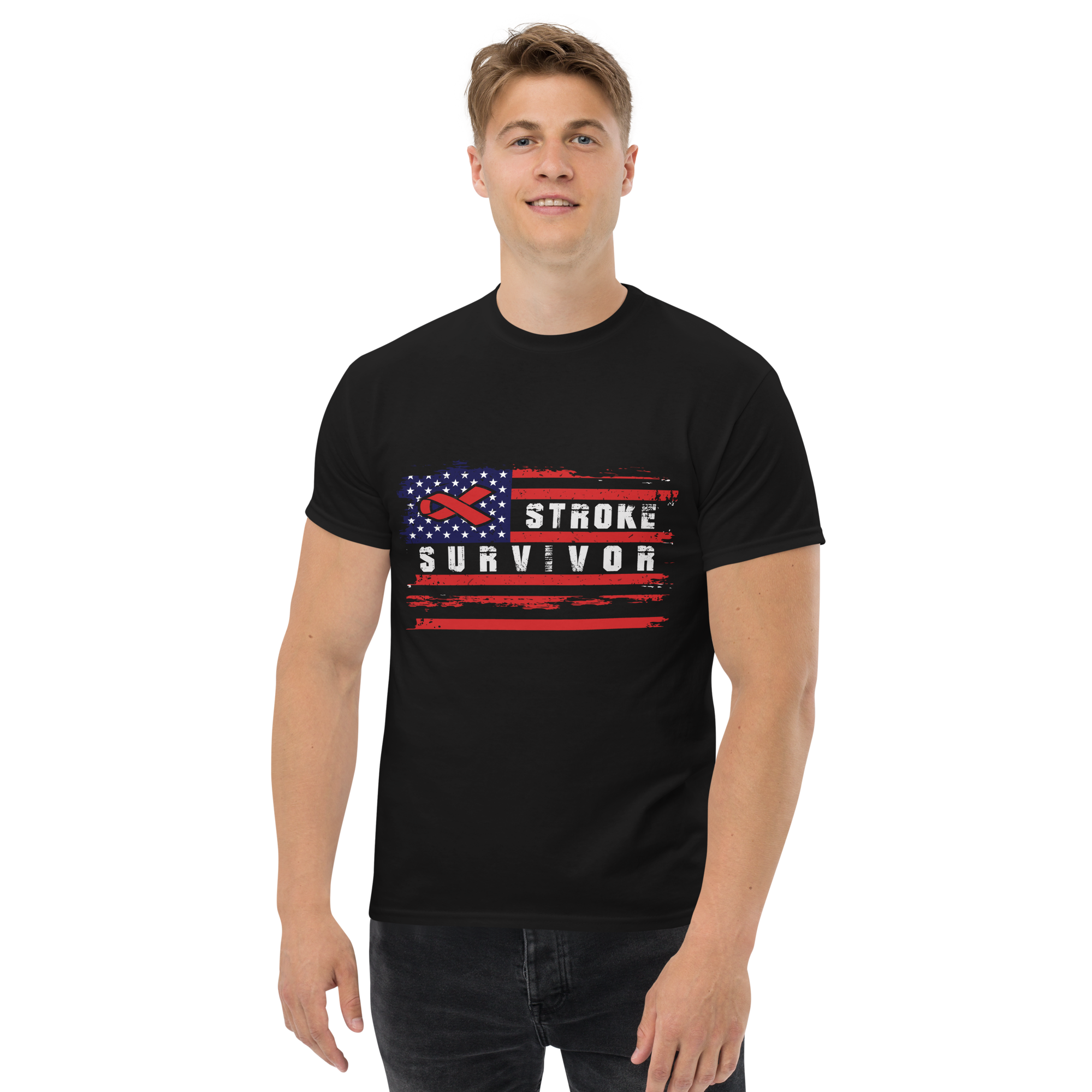 American Flag Stroke Survivor Awareness Unisex classic t- shirt