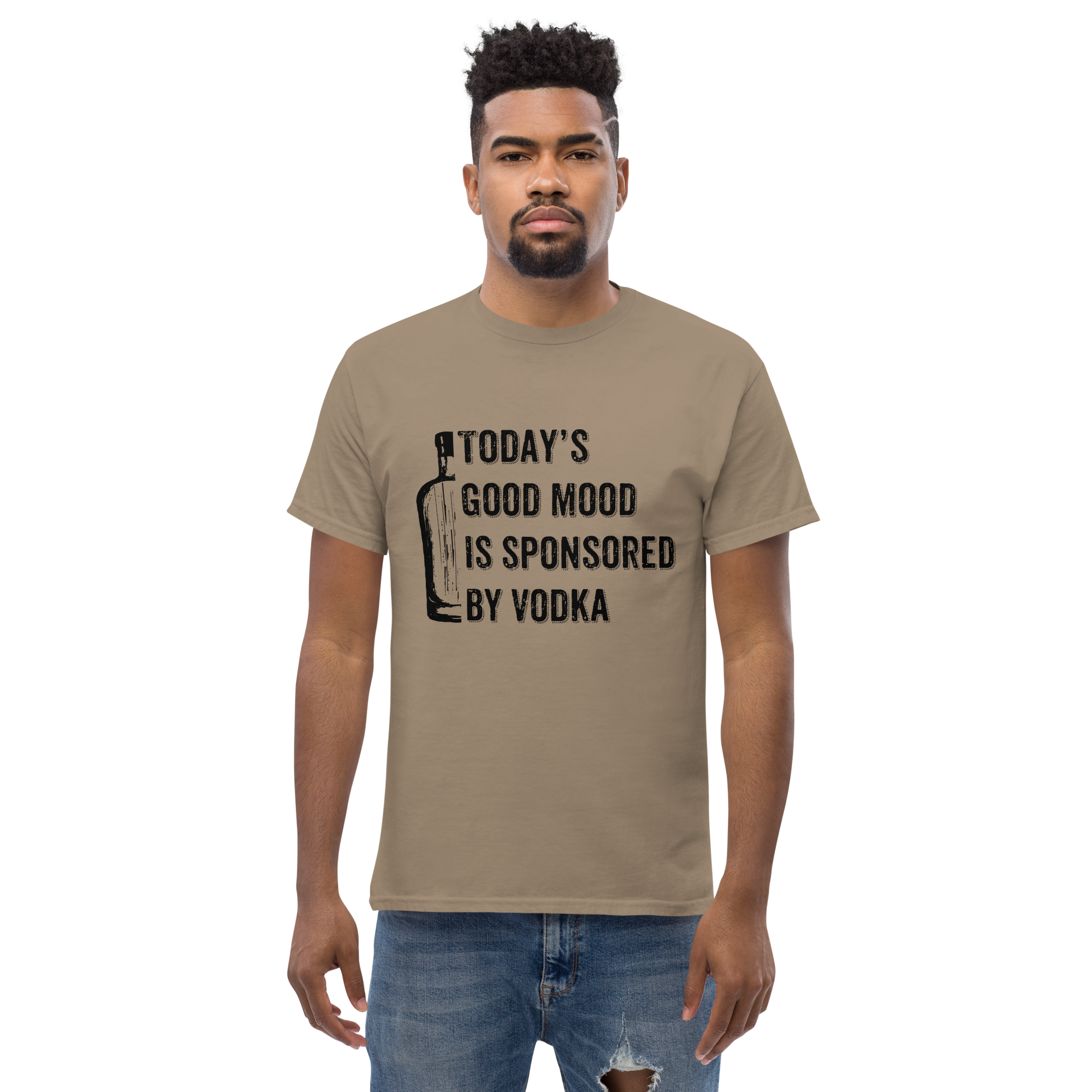 Today's Good Mood Sponsored By Vodka Unisex classic t- shirt - Image 3
