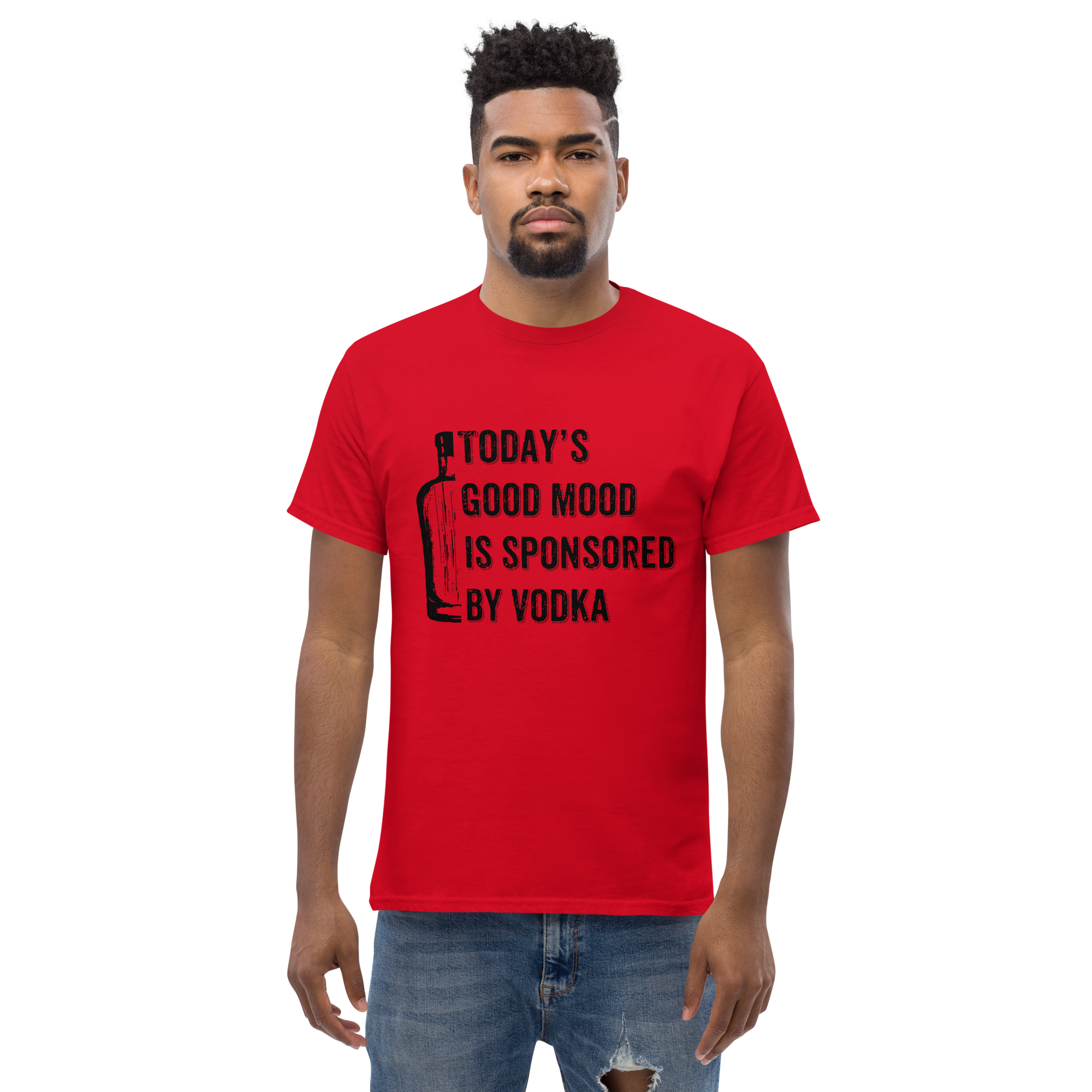 Today's Good Mood Sponsored By Vodka Unisex classic t- shirt - Image 6