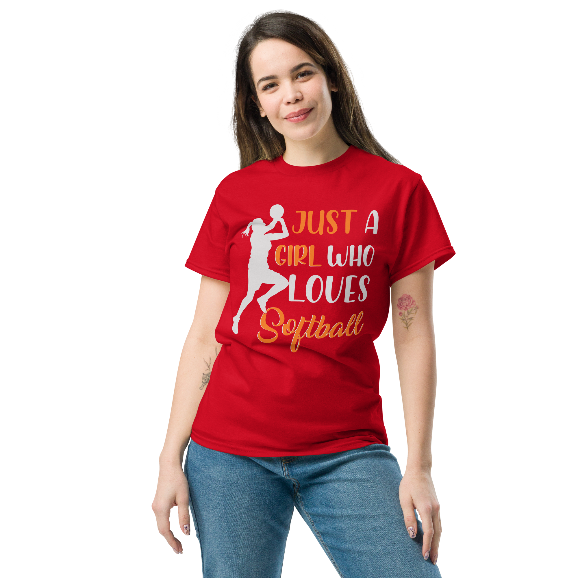 Just A Girl Who Loves Softball Unisex classic t- shirt - Image 2