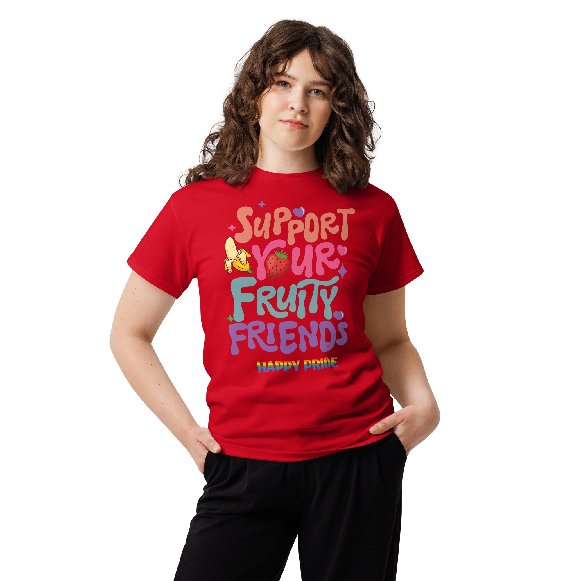 Support Your Fruity Friends Happy Pride Unisex classic t- shirt - Image 2