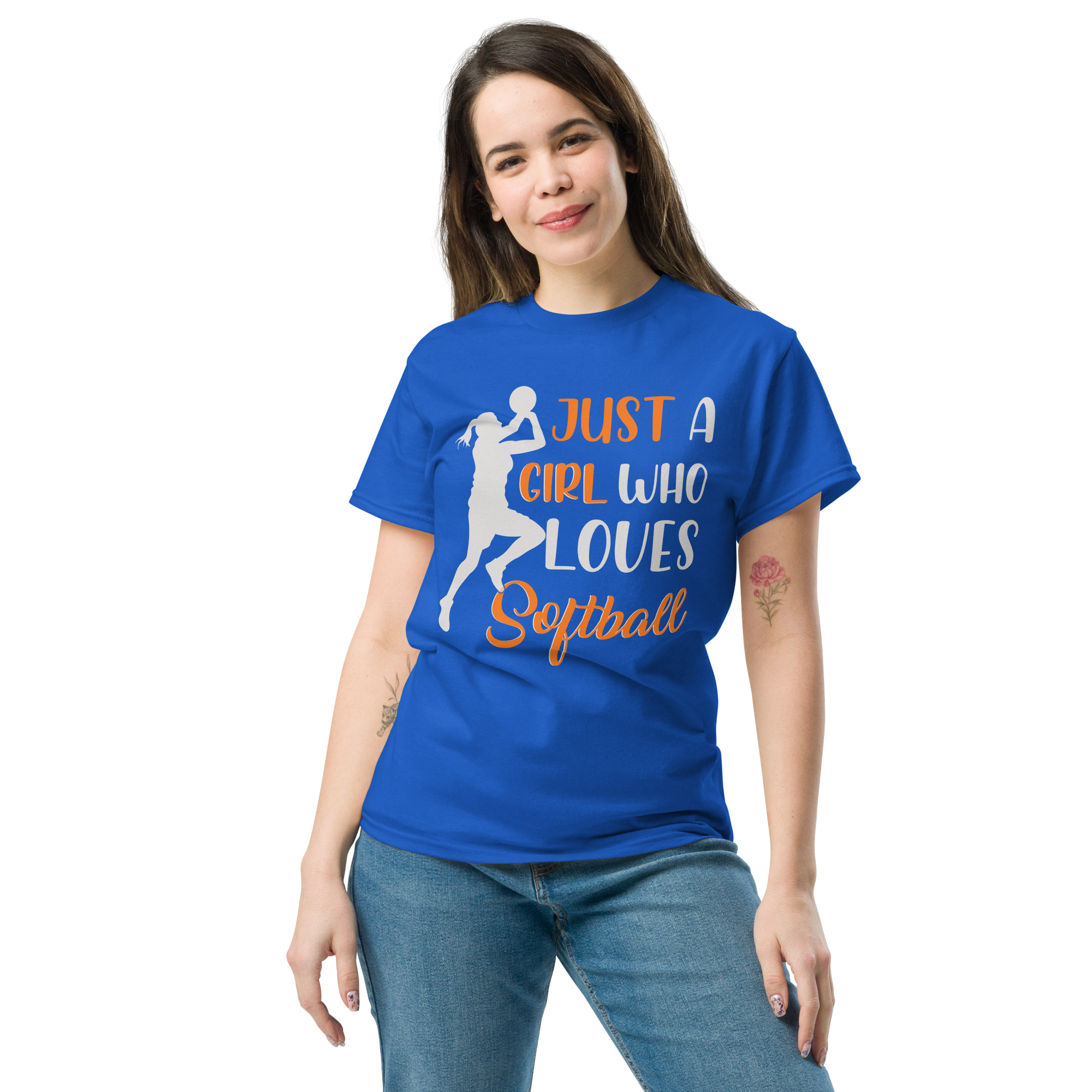Just A Girl Who Loves Softball Unisex classic t- shirt - Image 3
