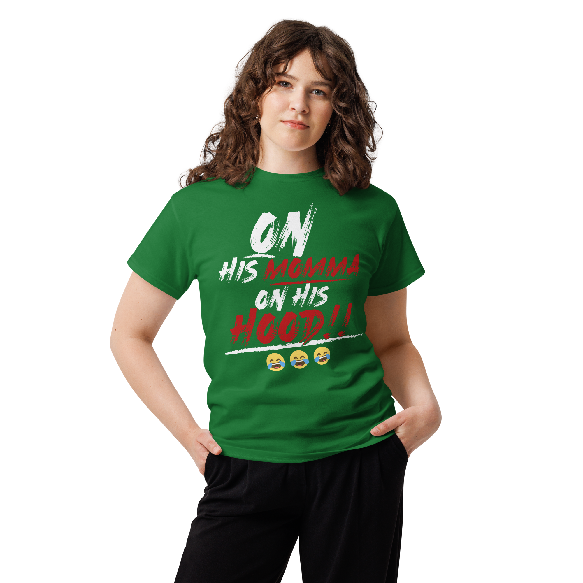 On His Momma On His Hood Unisex classic t-shirt - Image 3
