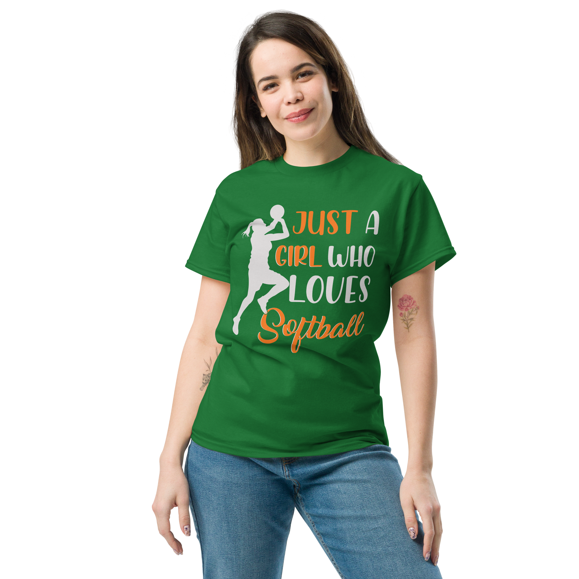 Just A Girl Who Loves Softball Unisex classic t- shirt - Image 4