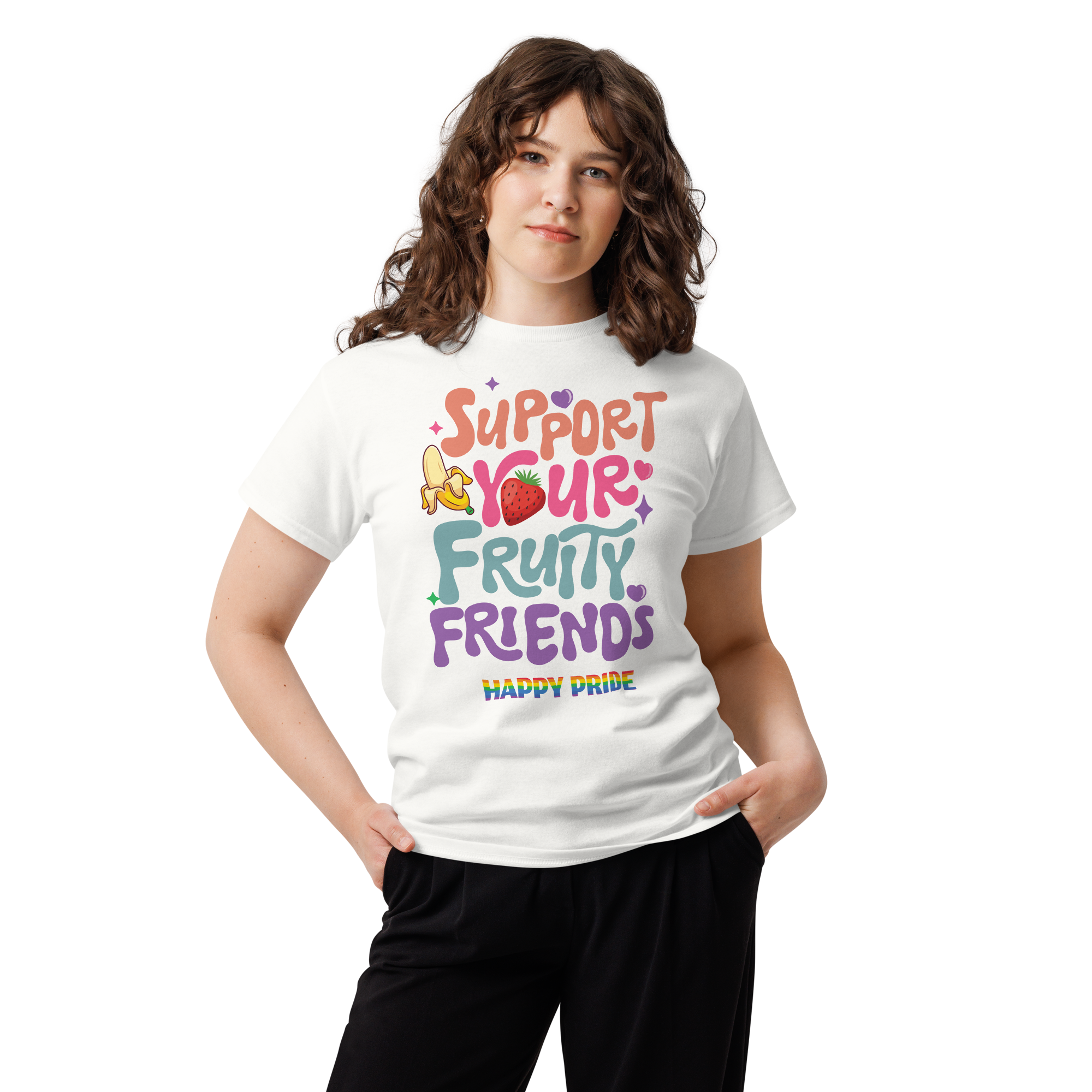 Support Your Fruity Friends Happy Pride Unisex classic t- shirt - Image 6