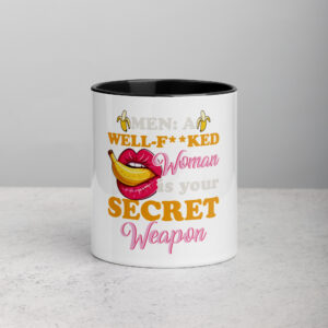 MEN: A WELL-F**KED Woman is your SECRET Weapon White Glossy Mug